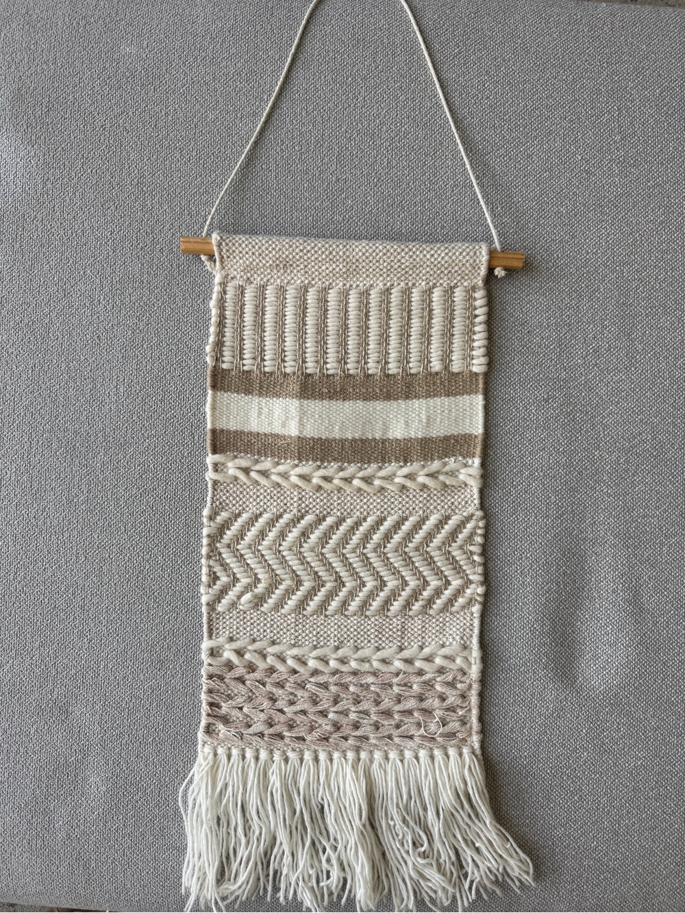 Hobby Lobby Neutral Woven Wall Hanging Tapestry Boho Textile